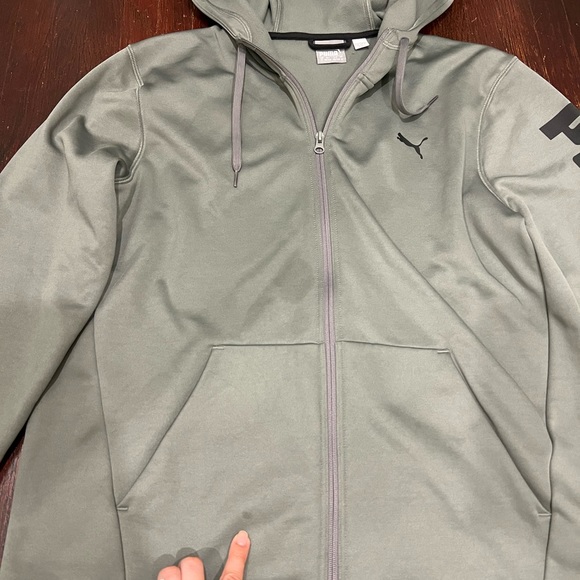 PUMA men’s dark grey zip up hoodie - Picture 4 of 10